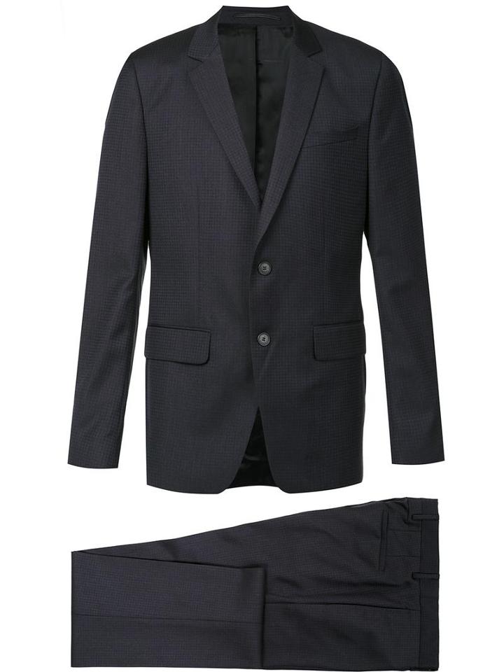 Givenchy Two Piece Checked Suit, Men's, Size: 46, Blue, Acetate/cupro/viscose/wool