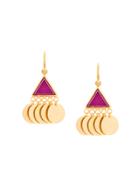 Katerina Makriyianni Coin Earrings - Pink & Purple
