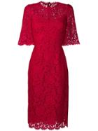 Dolce & Gabbana Floral Lace Dress - Red
