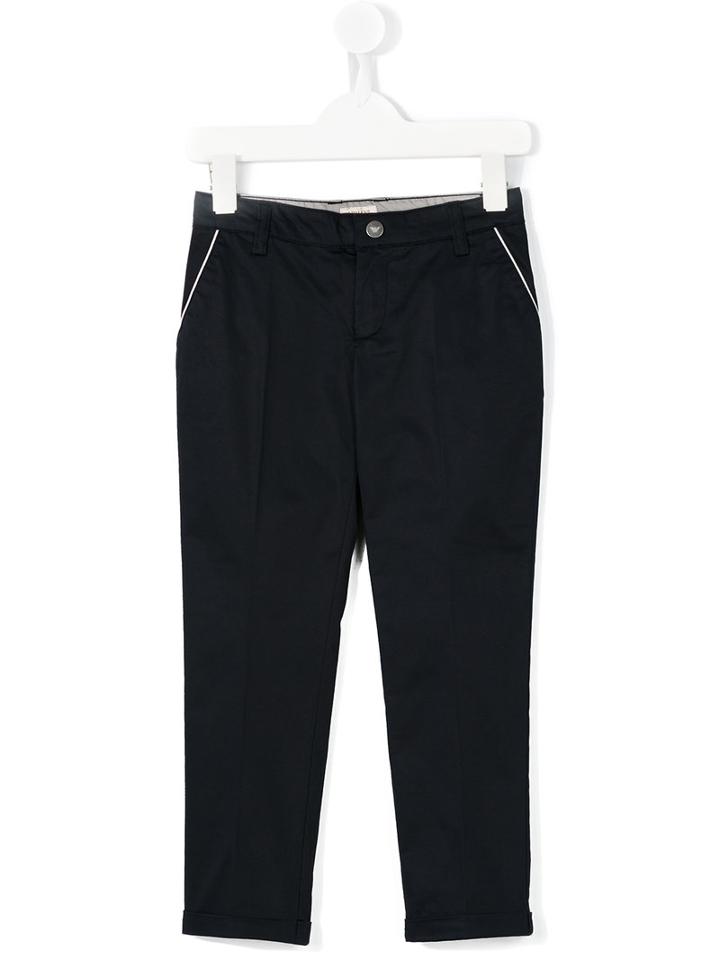 Armani Junior Contrast Trim Tapered Chinos, Boy's, Size: 6 Yrs, Blue