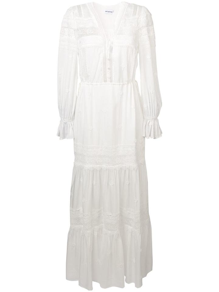 Self-portrait Plumetis Dress - White