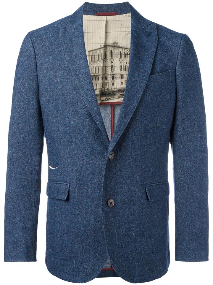 Al Duca D'aosta 1902 Single-breasted Suit Jacket, Men's, Size: 52, Blue, Virgin Wool