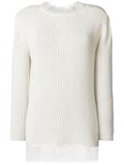 Ermanno Scervino Lace-panelled Sweater - Nude & Neutrals