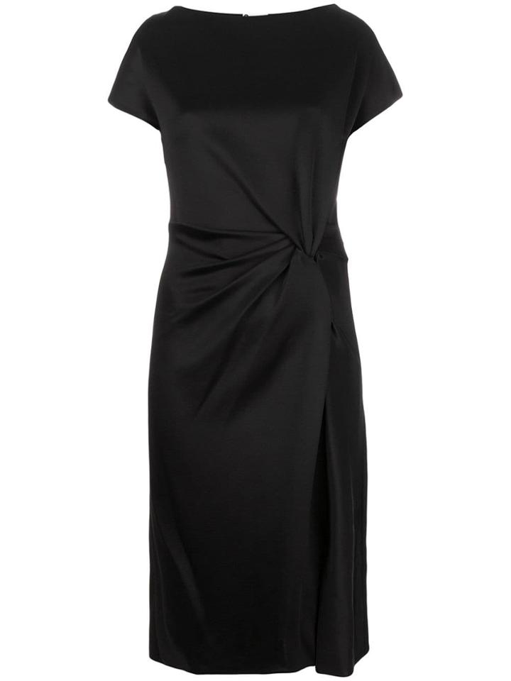 Lanvin Boat Neck Short Sleeve Cocktail Dress - Black