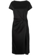 Lanvin Boat Neck Short Sleeve Cocktail Dress - Black
