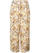 Etro Floral Print Cropped Trousers - Neutrals