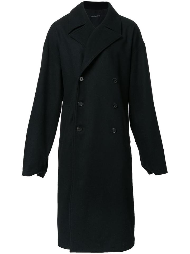Dressedundressed Double Breasted Coat, Men's, Size: 4, Black, Wool/nylon