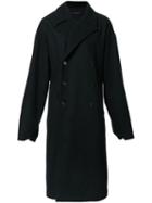 Dressedundressed Double Breasted Coat, Men's, Size: 4, Black, Wool/nylon