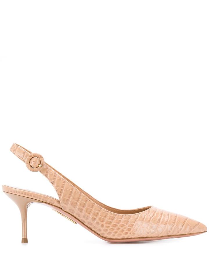 Aquazzura Pure 60 Slingback Pumps - Neutrals