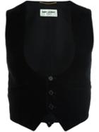 Saint Laurent Velvet Waistcoat, Women's, Size: 42, Black, Silk/cotton