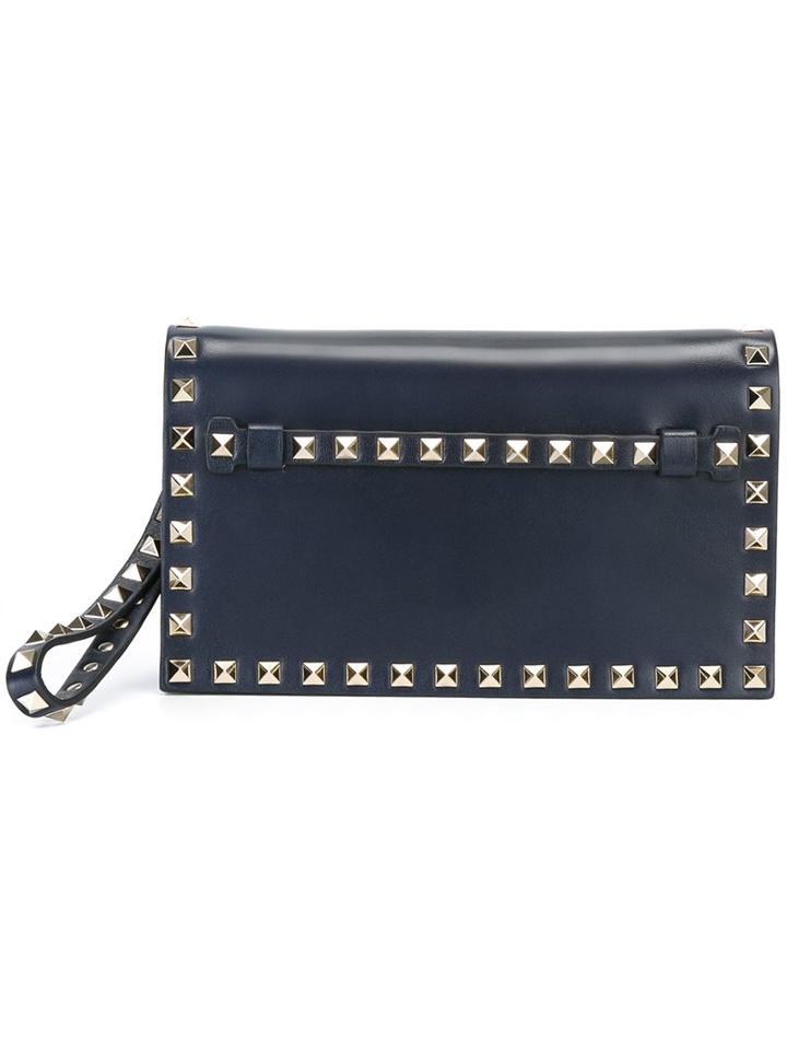 Valentino 'rockstud' Clutch, Women's, Blue