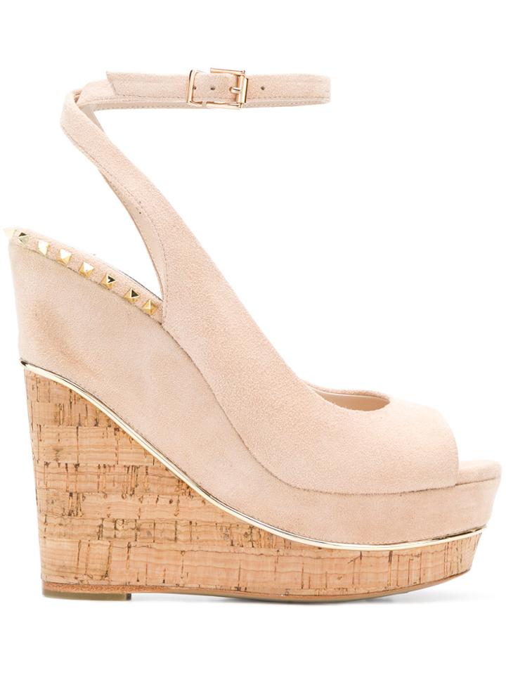 Gianni Renzi Open-toe Wedge Sandals - Nude & Neutrals