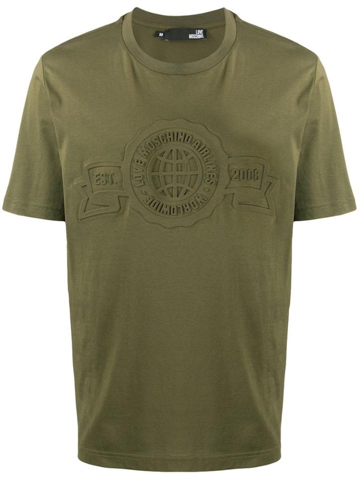 Love Moschino Logo Embossed T-shirt - Green
