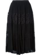 No21 Lace Panel Skirt, Women's, Size: 40, Black, Silk/cotton/viscose/silk