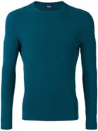 Drumohr Crew Neck Top, Men's, Size: 48, Blue, Cotton/polyamide