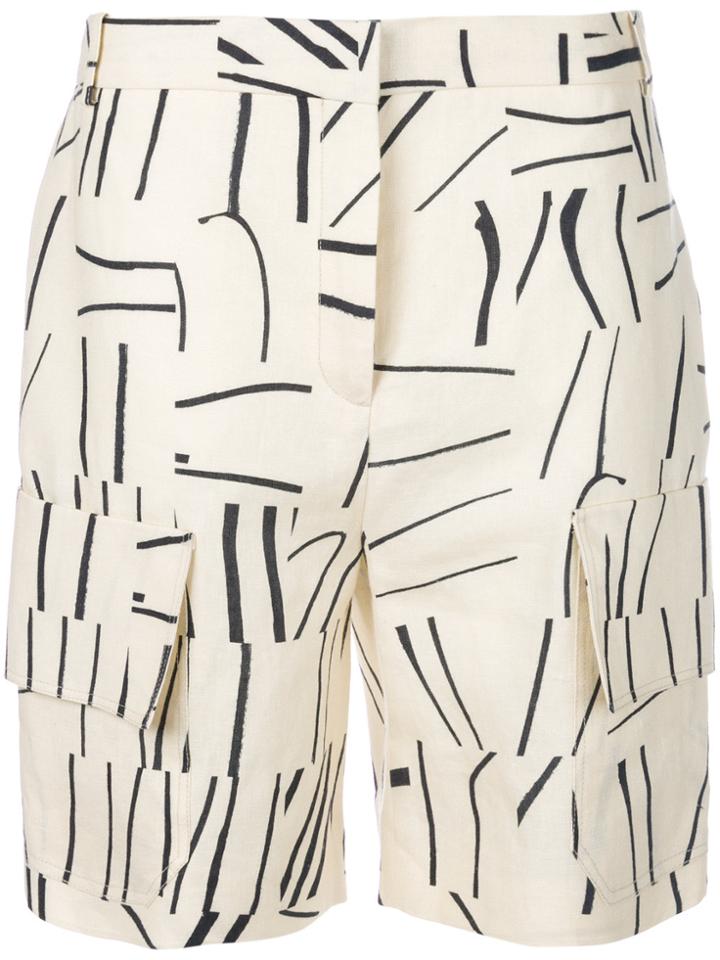 Victoria Victoria Beckham Printed Cargo Shorts - Nude & Neutrals