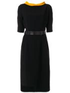 Bottega Veneta Belted Contrast Dress - Black