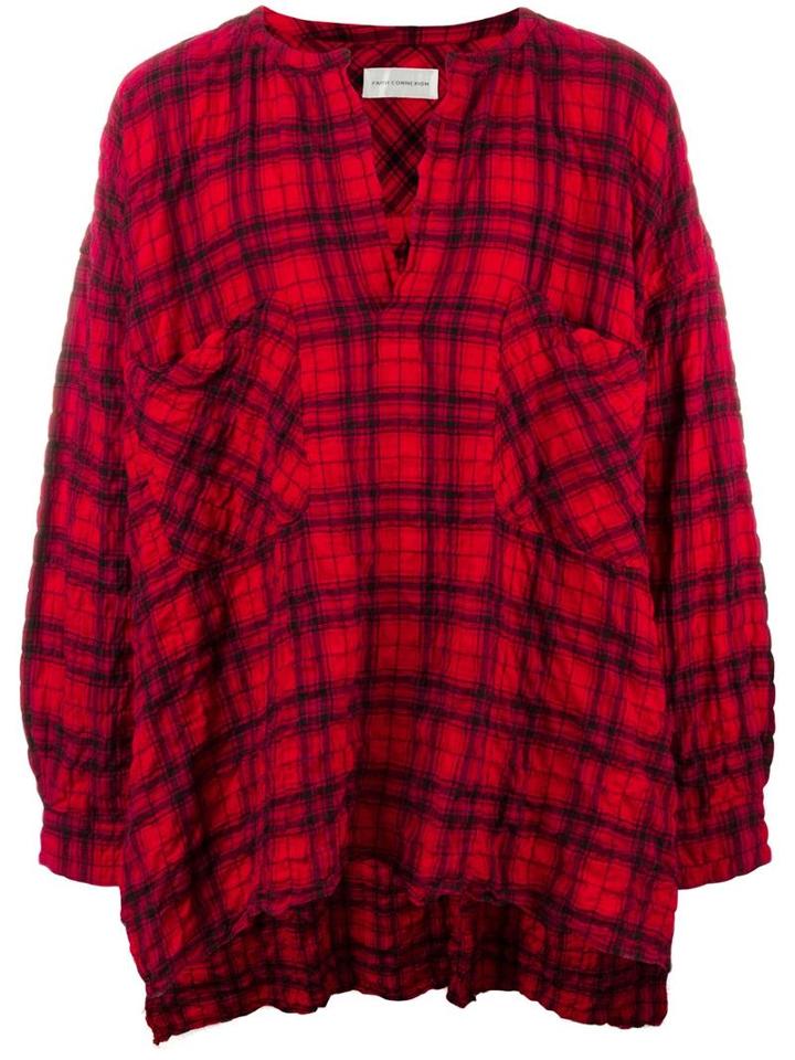 Faith Connexion Checked Shirt, Adult Unisex, Size: Medium, Red, Cotton/spandex/elastane