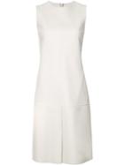 Jil Sander Slit Detail Shift Dress, Women's, Size: 36, White, Lamb Skin