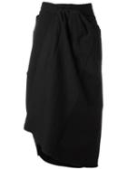 Atelier Suppan Ruched Detail Wrap Skirt, Women's, Size: 2, Black, Cotton