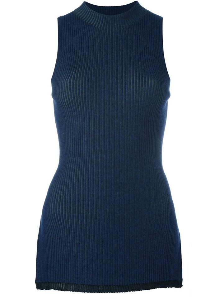 3.1 Phillip Lim Knitted Tank, Women's, Size: Small, Blue, Spandex/elastane/viscose/wool