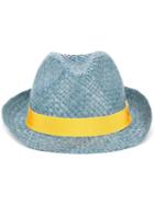 Etro Panama Hat, Men's, Size: Medium, Blue, Cotton/viscose/padanus Fibre