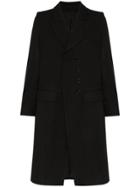 Ann Demeulemeester Double Breasted Stripe Virgin Wool Blend Overcoat -