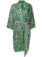 Natasha Zinko - Flower Appliqué Midi Coat - Women - Cotton - 40, Green, Cotton