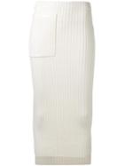 Joseph Ribbed Skirt, Women's, Size: Medium, White, Viscose/wool/nylon/spandex/elastane