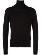 Boglioli Ribbed Roll Neck Sweater, Men's, Size: Small, Black, Virgin Wool
