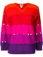 Versace Vintage Blockcolour Cutout Knitted Jumper - Multicolour