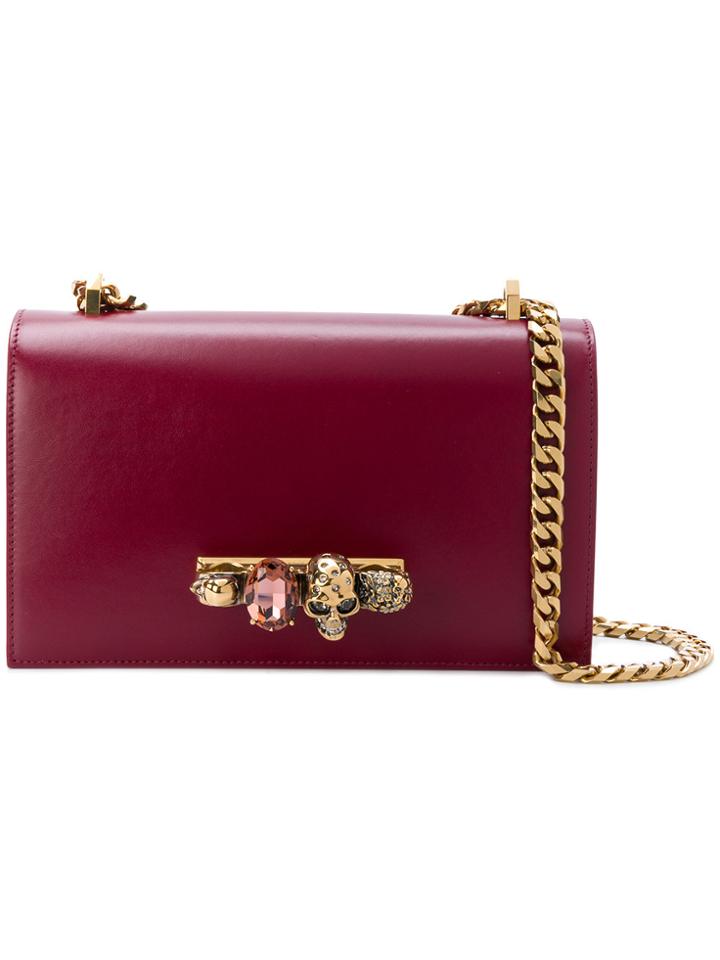 Alexander Mcqueen Knuckle Duster Shoulder Bag - Red