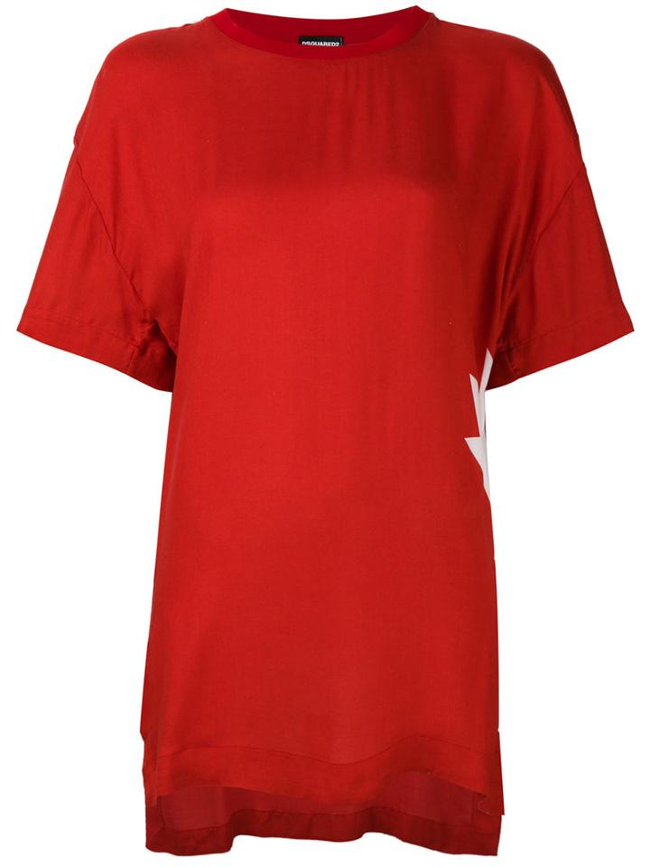 Dsquared2 - Printed Boyfriend T-shirt - Women - Viscose - S, Red, Viscose