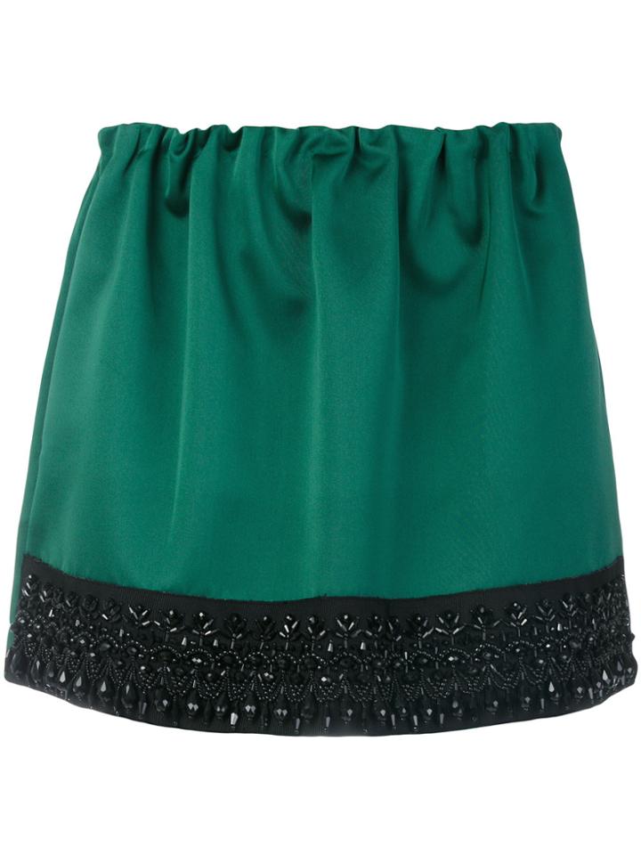 No21 Beaded Hem Mini Skirt - Green