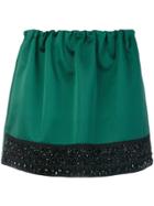 No21 Beaded Hem Mini Skirt - Green