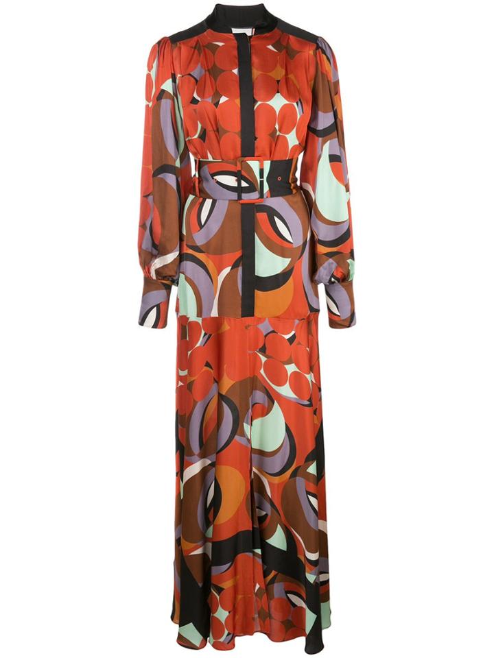 Alexis Parissa Geometric Print Dress - Orange