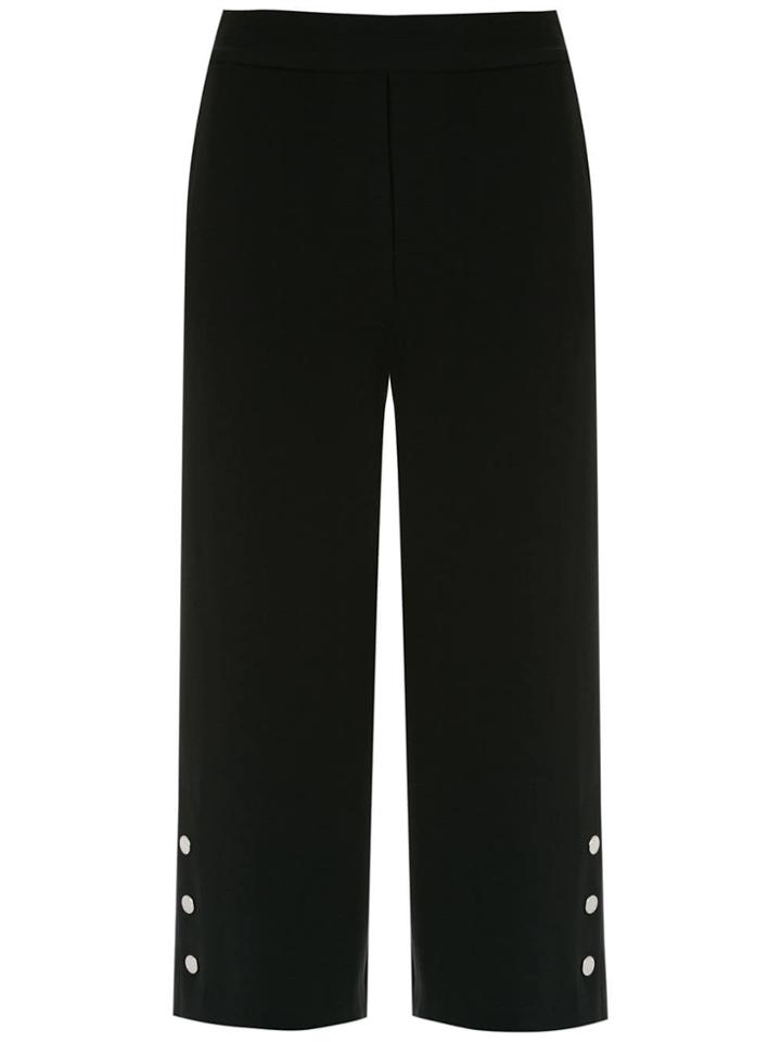 Michael Michael Kors Cropped Buttoned Trousers - Black