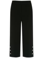 Michael Michael Kors Cropped Buttoned Trousers - Black