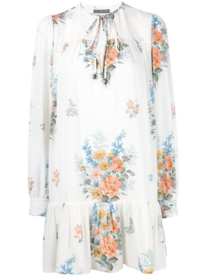 Alexander Mcqueen Floral Dress - White