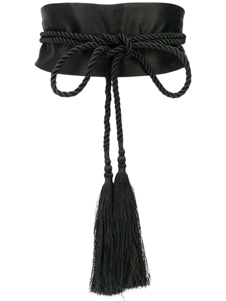 Josie Natori Satin Waist Belt - Black