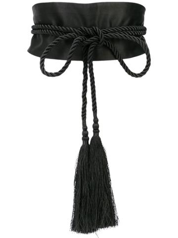 Josie Natori Satin Waist Belt - Black