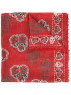 Alexander Mcqueen Poppy Skull Scarf, Women's, Red, Silk