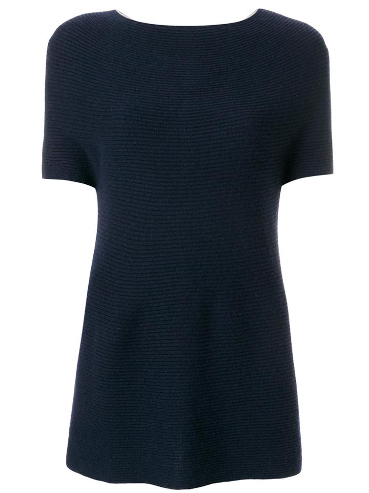 N.peal Boxy Knit Poncho - Blue