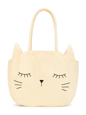 Emile Et Ida - Embroidered Cat Shoulder Bag - Kids - Cotton - One Size, Girl's, Yellow/orange