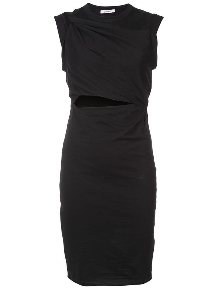 T By Alexander Wang Wrap-around Jersey Dress - Black