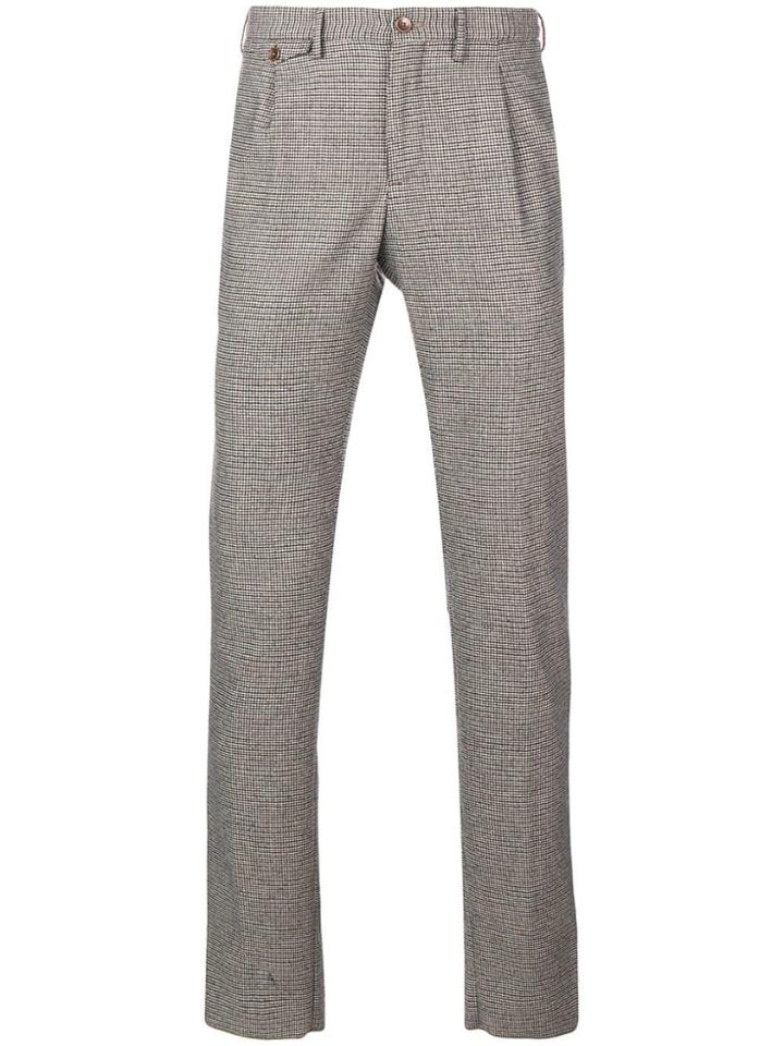 Incotex Plaid Tailored Trousers - Brown