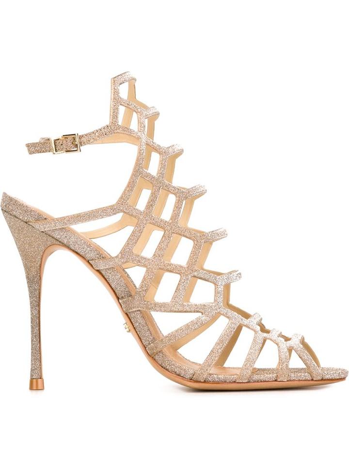 Schutz Juliana Sandals, Women's, Size: 39.5, Nude/neutrals, Leather/pvc
