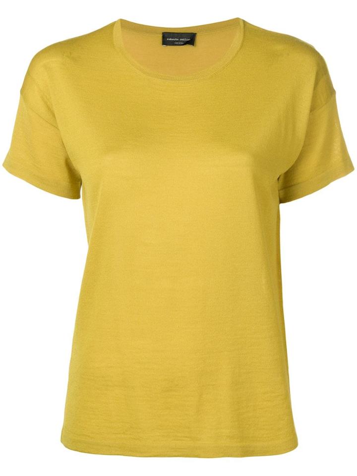 Roberto Collina Round Neck Knitted Top - Yellow