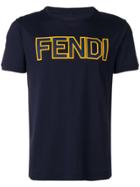 Fendi Logo Print T-shirt - Blue