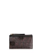 Fendi Ff Logo Makeup Bag - Brown